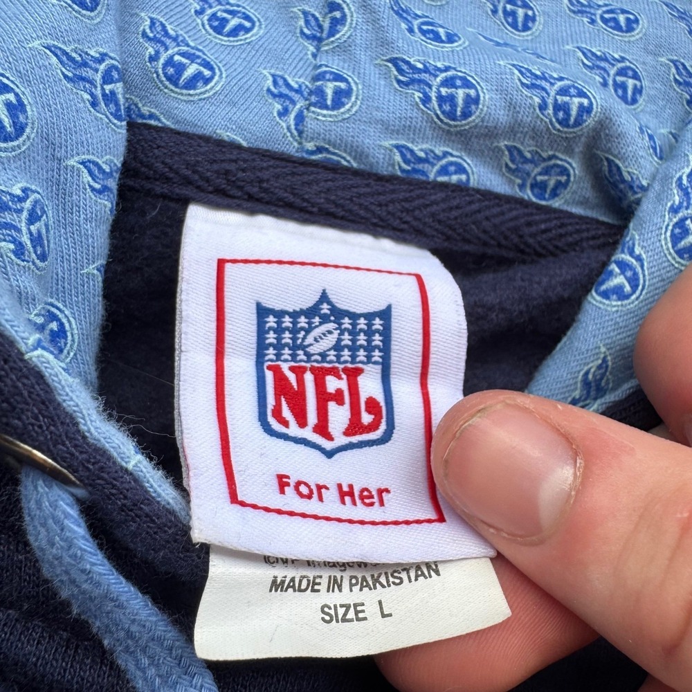 Vintage Y2K NFL Tennessee Titans Hoodie Sportswear Navy Blue Size L (f7) - Picture 4 of 7